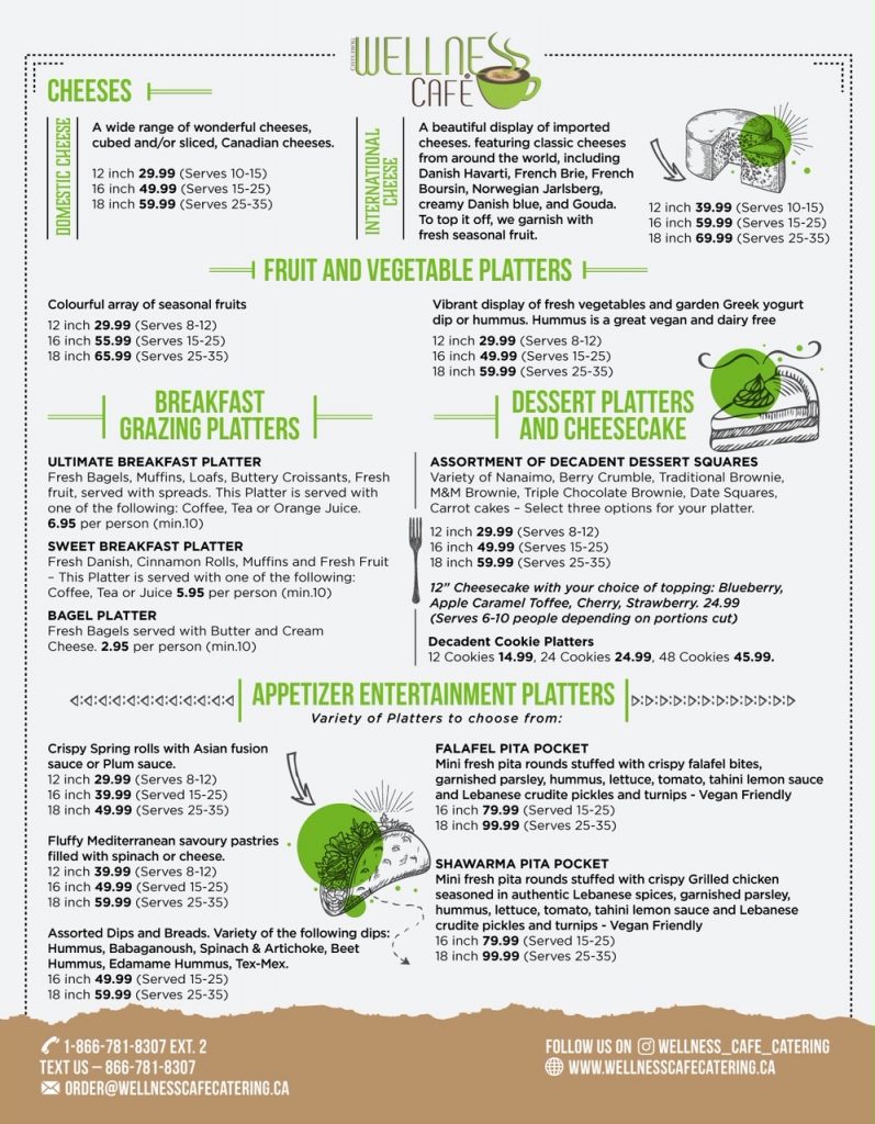 Catering Menu Wellness Cafe Catering